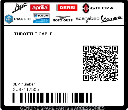 Product image: Moto Guzzi - GU37117505 - .THROTTLE CABLE  0
