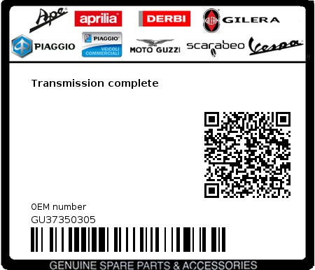 Product image: Moto Guzzi - GU37350305 - Transmission complete  0