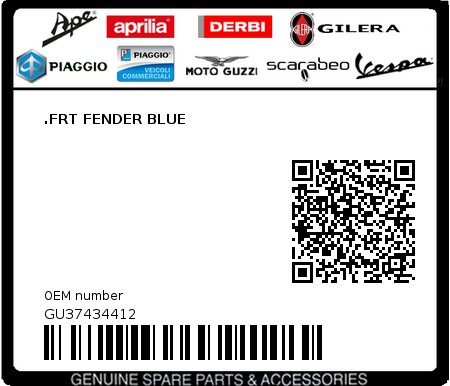 Product image: Moto Guzzi - GU37434412 - .FRT FENDER BLUE  0