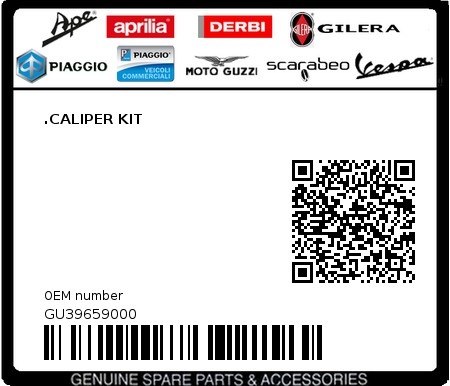 Product image: Moto Guzzi - GU39659000 - .CALIPER KIT  0