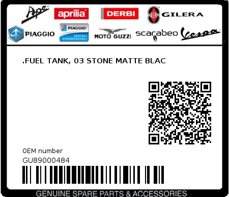 Product image: Moto Guzzi - GU89000484 - .FUEL TANK, 03 STONE MATTE BLAC  0