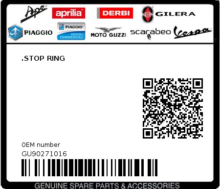 Product image: Moto Guzzi - GU90271016 - .STOP RING  0