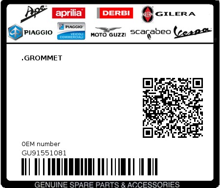 Product image: Moto Guzzi - GU91551081 - .GROMMET  0