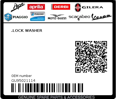 Product image: Moto Guzzi - GU95021114 - .LOCK WASHER  0