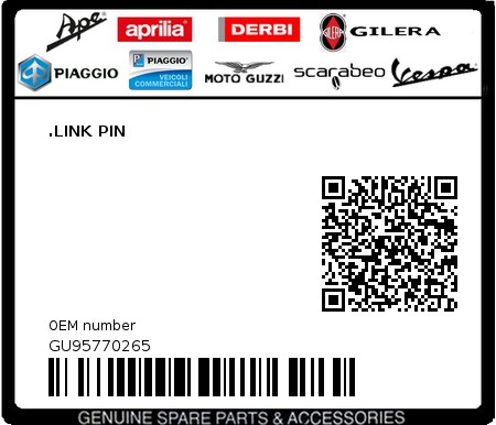Product image: Moto Guzzi - GU95770265 - .LINK PIN  0