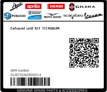 Product image: Moto Guzzi - GU973260900014 - Exhaust unit KIT TITANIUM  0