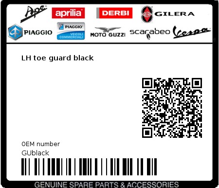 Product image: Moto Guzzi - GUblack - LH toe guard black  0