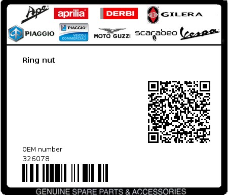 Product image: Gilera - 326078 - Ring nut  0