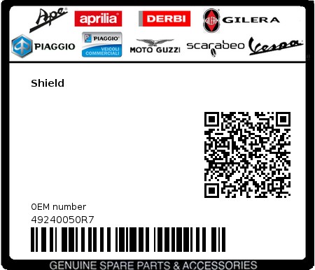 Product image: Gilera - 49240050R7 - Shield  0
