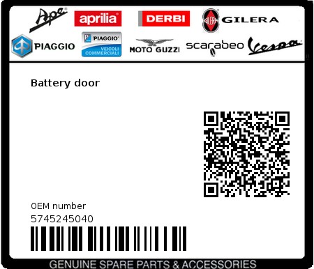 Product image: Gilera - 5745245040 - Battery door  0