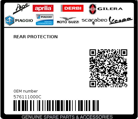 Product image: Gilera - 576111000C - REAR PROTECTION  0