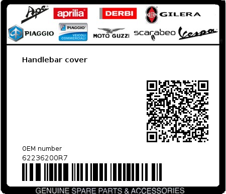 Product image: Gilera - 62236200R7 - Handlebar cover  0