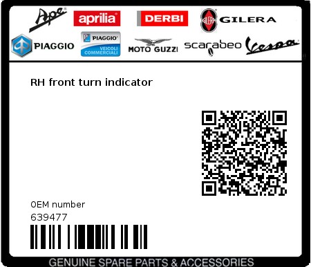 Product image: Gilera - 639477 - RH front turn indicator  0