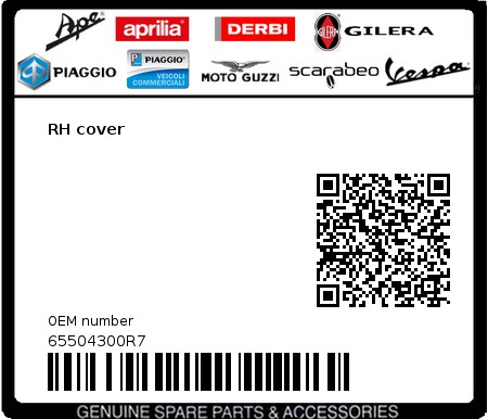 Product image: Gilera - 65504300R7 - RH cover  0