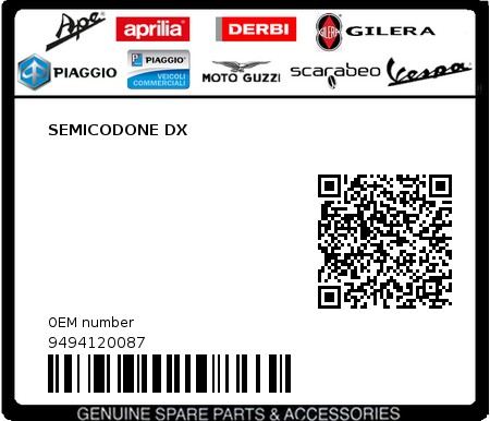 Product image: Gilera - 9494120087 - SEMICODONE DX  0