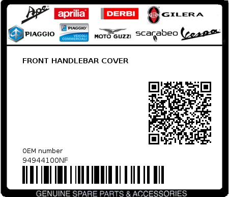 Product image: Gilera - 94944100NF - FRONT HANDLEBAR COVER  0