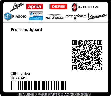 Product image: Gilera - 9674945 - Front mudguard  0