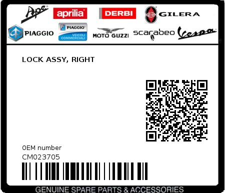 Product image: Gilera - CM023705 - LOCK ASSY, RIGHT  0