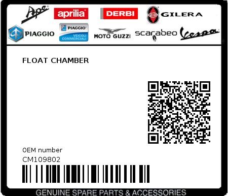 Product image: Gilera - CM109802 - FLOAT CHAMBER  0