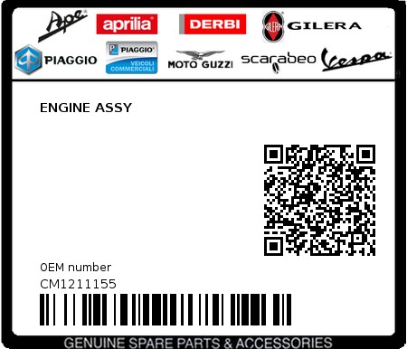 Product image: Gilera - CM1211155 - ENGINE ASSY  0