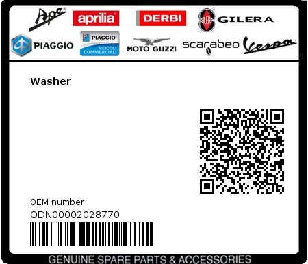 Product image: Gilera - ODN00002028770 - Washer  0