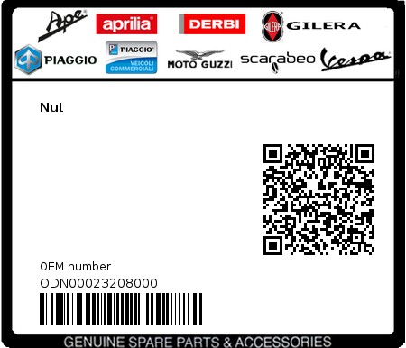 Product image: Gilera - ODN00023208000 - Nut  0