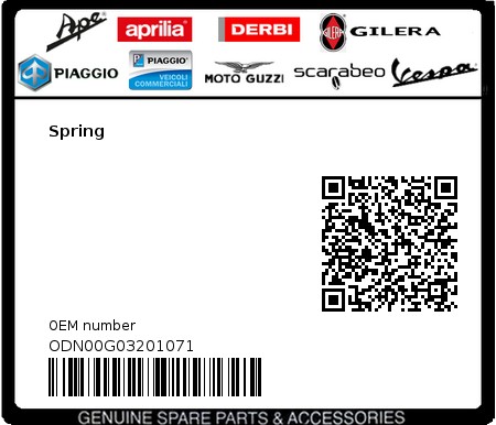 Product image: Gilera - ODN00G03201071 - Spring  0
