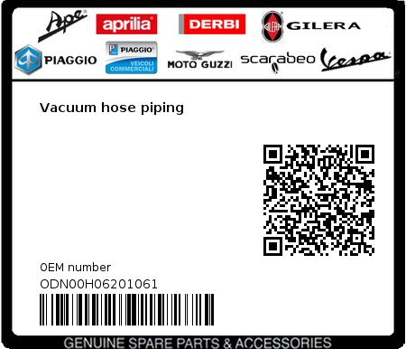 Product image: Gilera - ODN00H06201061 - Vacuum hose piping  0