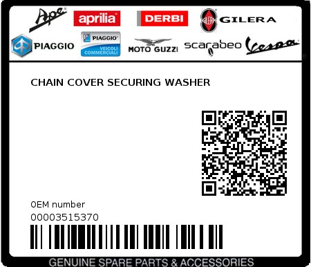 Product image: Aprilia - 00003515370 - CHAIN COVER SECURING WASHER  0