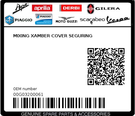 Product image: Aprilia - 00G03200061 - MIXING XAMBER COVER SEGURING  0