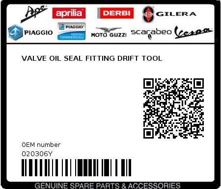 Product image: Aprilia - 020306Y - VALVE OIL SEAL FITTING DRIFT TOOL  0