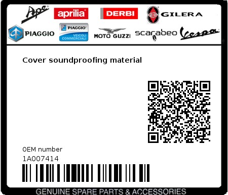 Product image: Aprilia - 1A007414 - Cover soundproofing material  0