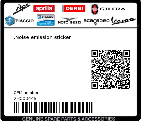 Product image: Aprilia - 2B000449 - .Noise emission sticker  0