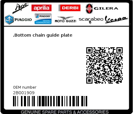 Product image: Aprilia - 2B001909 - .Bottom chain guide plate  0