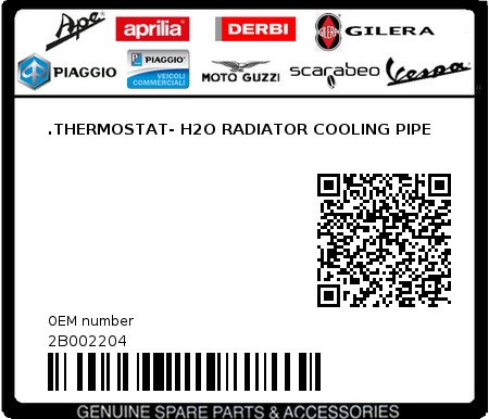 Product image: Aprilia - 2B002204 - .THERMOSTAT- H2O RADIATOR COOLING PIPE  0
