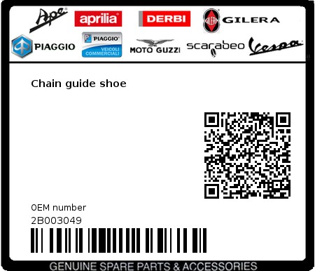 Product image: Aprilia - 2B003049 - Chain guide shoe  0