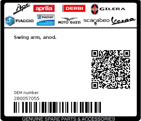 Product image: Aprilia - 2B0057055 - Swing arm, anod.  0