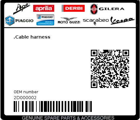 Product image: Aprilia - 2D000002 - .Cable harness  0