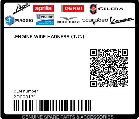Product image: Aprilia - 2D000131 - .ENGINE WIRE HARNESS (T.C.)  0