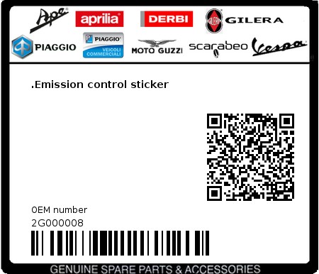 Product image: Aprilia - 2G000008 - .Emission control sticker  0