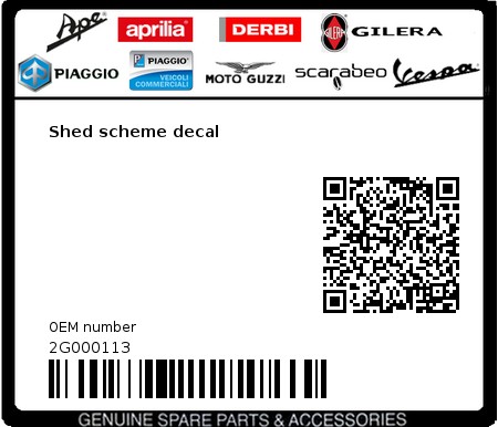 Product image: Aprilia - 2G000113 - Shed scheme decal  0