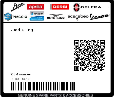 Product image: Aprilia - 2R000024 - .Rod + Leg  0
