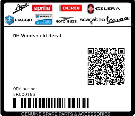 Product image: Aprilia - 2R000166 - RH Windshield decal  0
