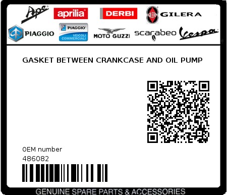 Product image: Aprilia - 486082 - GASKET BETWEEN CRANKCASE AND OIL PUMP  0