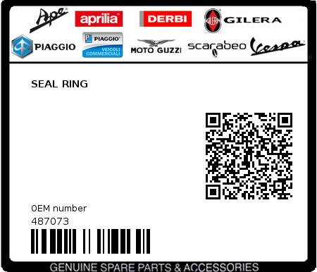 Product image: Aprilia - 487073 - SEAL RING  0