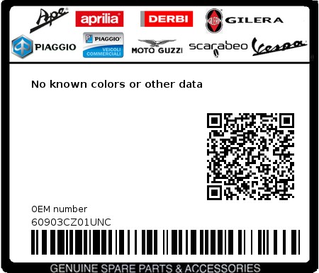 Product image: Aprilia - 60903CZ01UNC - No known colors or other data  0