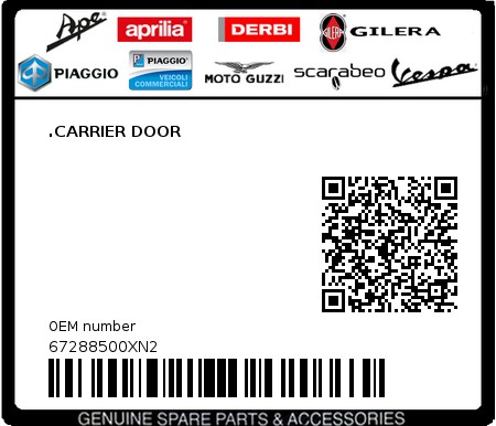 Product image: Aprilia - 67288500XN2 - .CARRIER DOOR  0