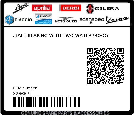 Product image: Aprilia - 82868R - .BALL BEARING WITH TWO WATERPROOG  0