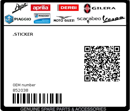 Product image: Aprilia - 852038 - .STICKER  0