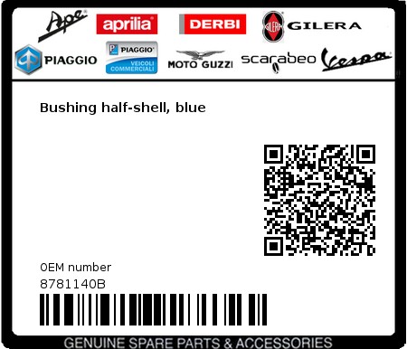 Product image: Aprilia - 8781140B - Bushing half-shell, blue  0